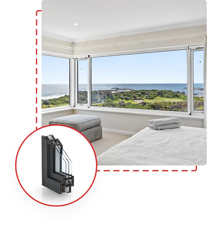 Panoramic double glazed windows