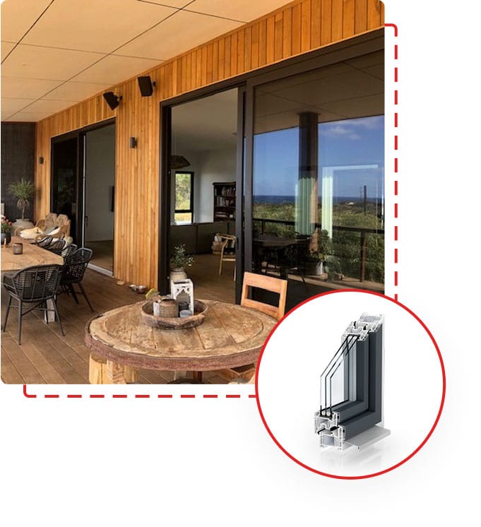 sliding black double glazed sliding doors