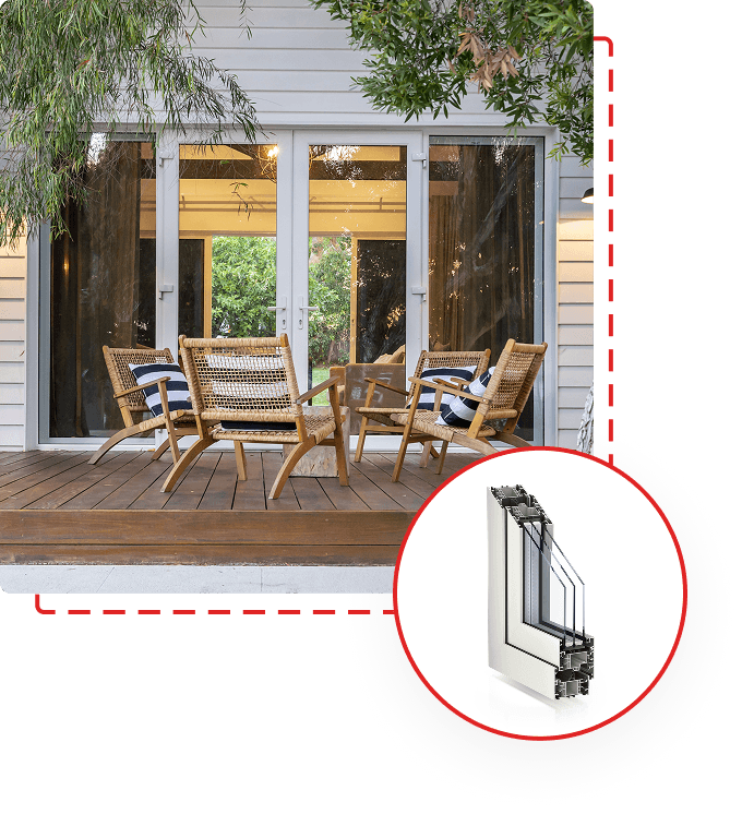 French double glazed doors leading to an alfresco area