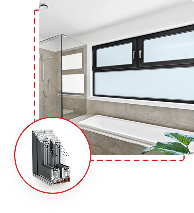 black tilt and turn double glazed windows